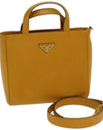 PRD Hand Bag Safiano leather way Orange Auth