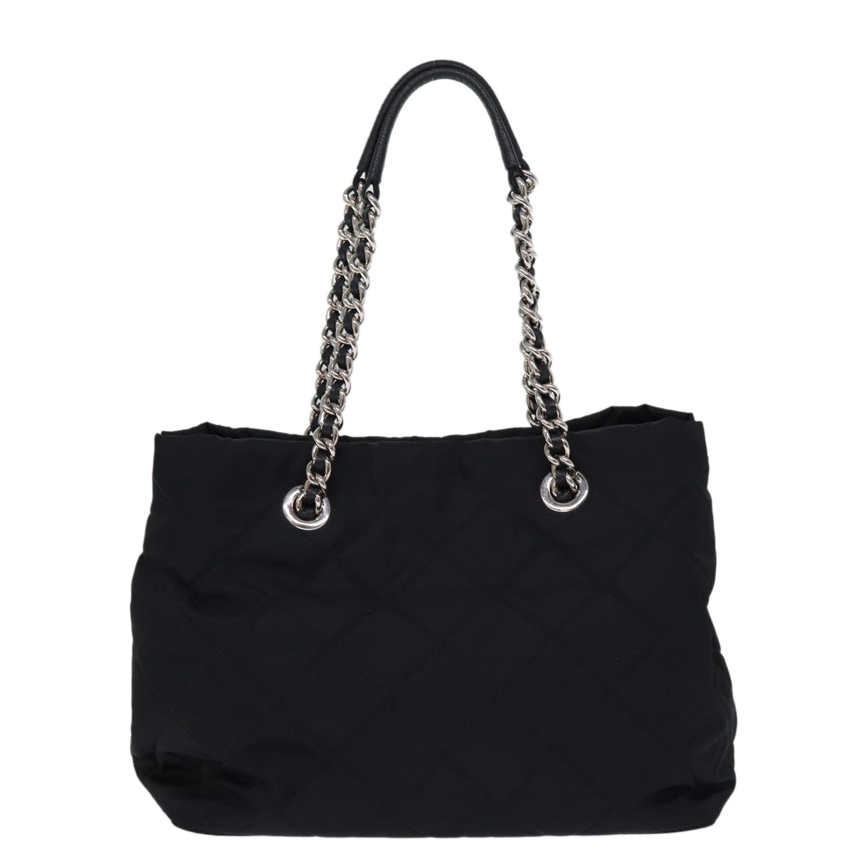 PRD Chain Shoulder Bag Nylon way Black Auth