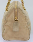 PRD Hand Bag Suede Beige Auth