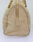 PRD Hand Bag Suede Beige Auth