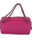 PRD Chain Hand Bag Nylon Pink Auth