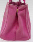 PRD Canapa PM Hand Bag Canvas way Pink Auth