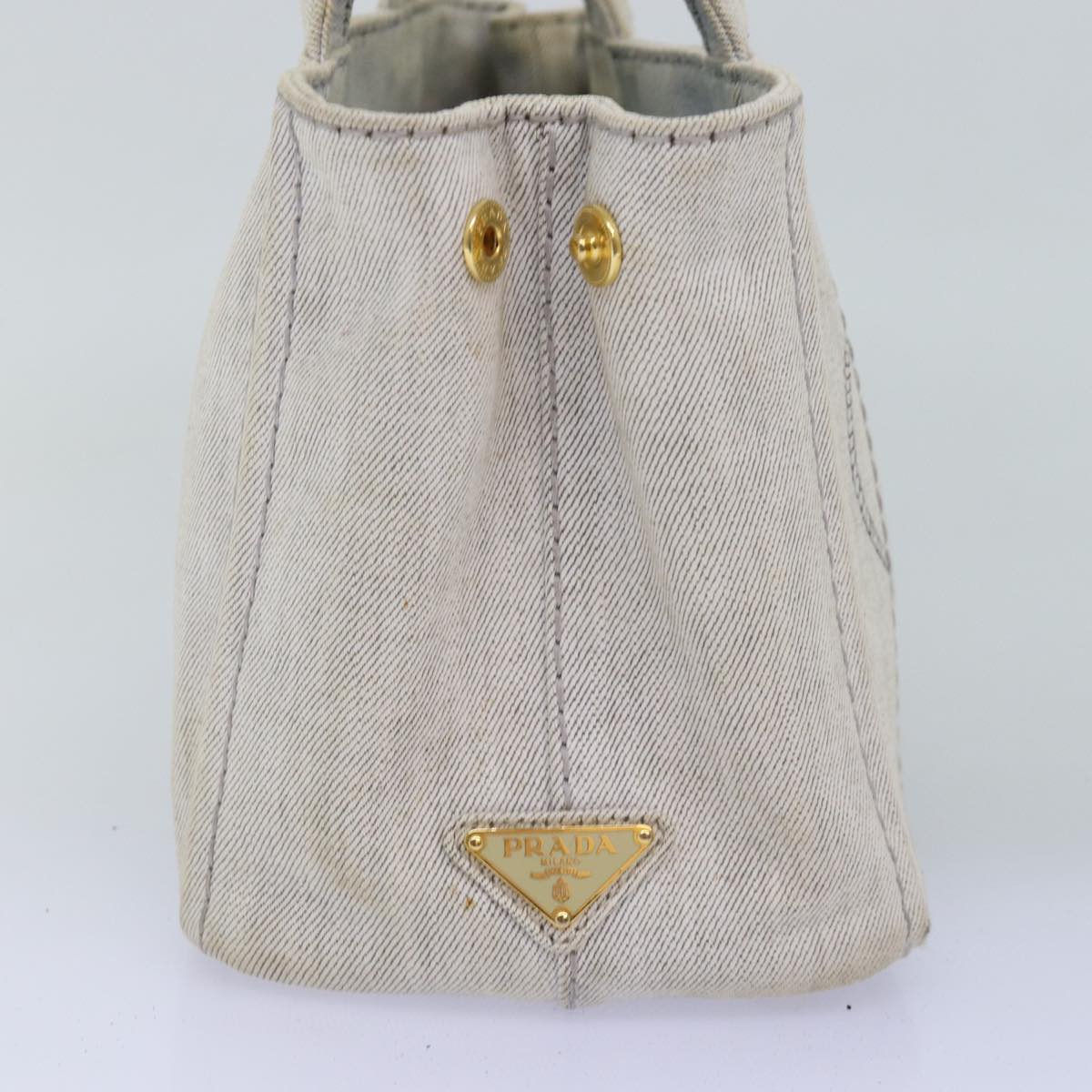 PRD Canapa PM Hand Bag Canvas way White Auth