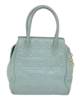 CHRISTIAN DOR Canage Hand Bag Leather way Green Auth