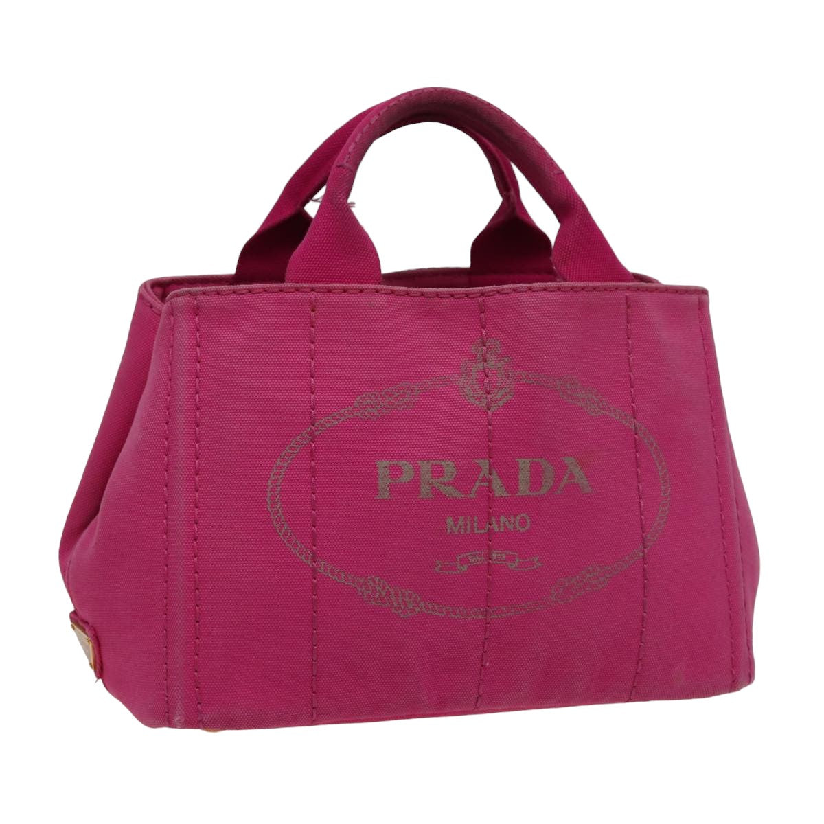 PRD Canapa PM Hand Bag Canvas Pink Auth