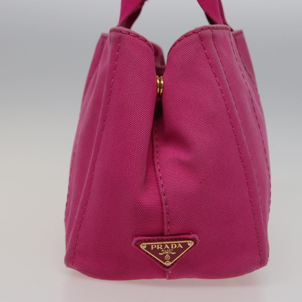 PRD Canapa PM Hand Bag Canvas Pink Auth