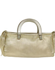 PRD Hand Bag Leather Gold Auth