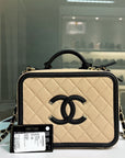 CHNL Medium Vanity Case Beige Black
