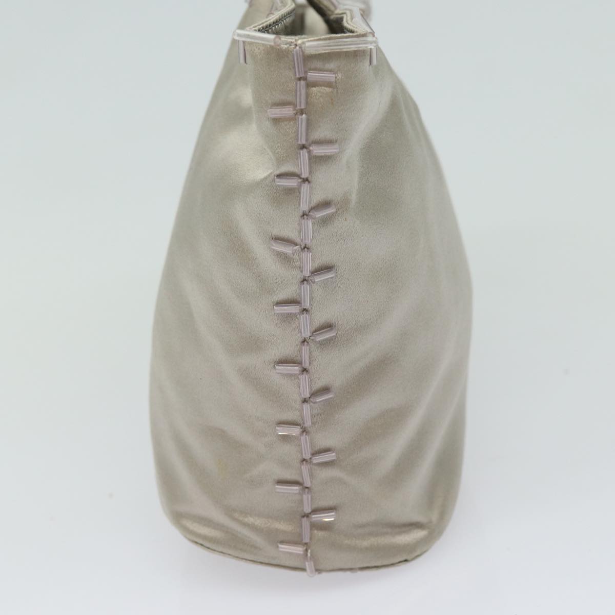 PRD Hand Bag Nylon Silver Auth