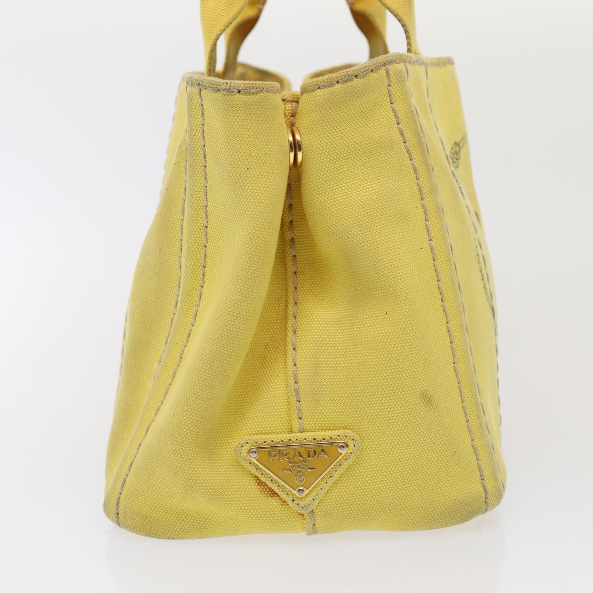 PRD Canapa PM Hand Bag Canvas way Yellow Auth