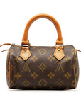Brown LV Monogram Nano Speedy Bandouliere Satchel