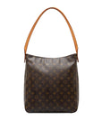Brown LV Monogram Looping GM Shoulder Bag