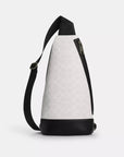 Dominic Sling Pack In Signature Canvas (Gunmetal/Chalk/Black)
