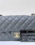 CHNL Classic Mini Rectangular 18S Dark Gray/Grey Quilted Caviar light gold hardware