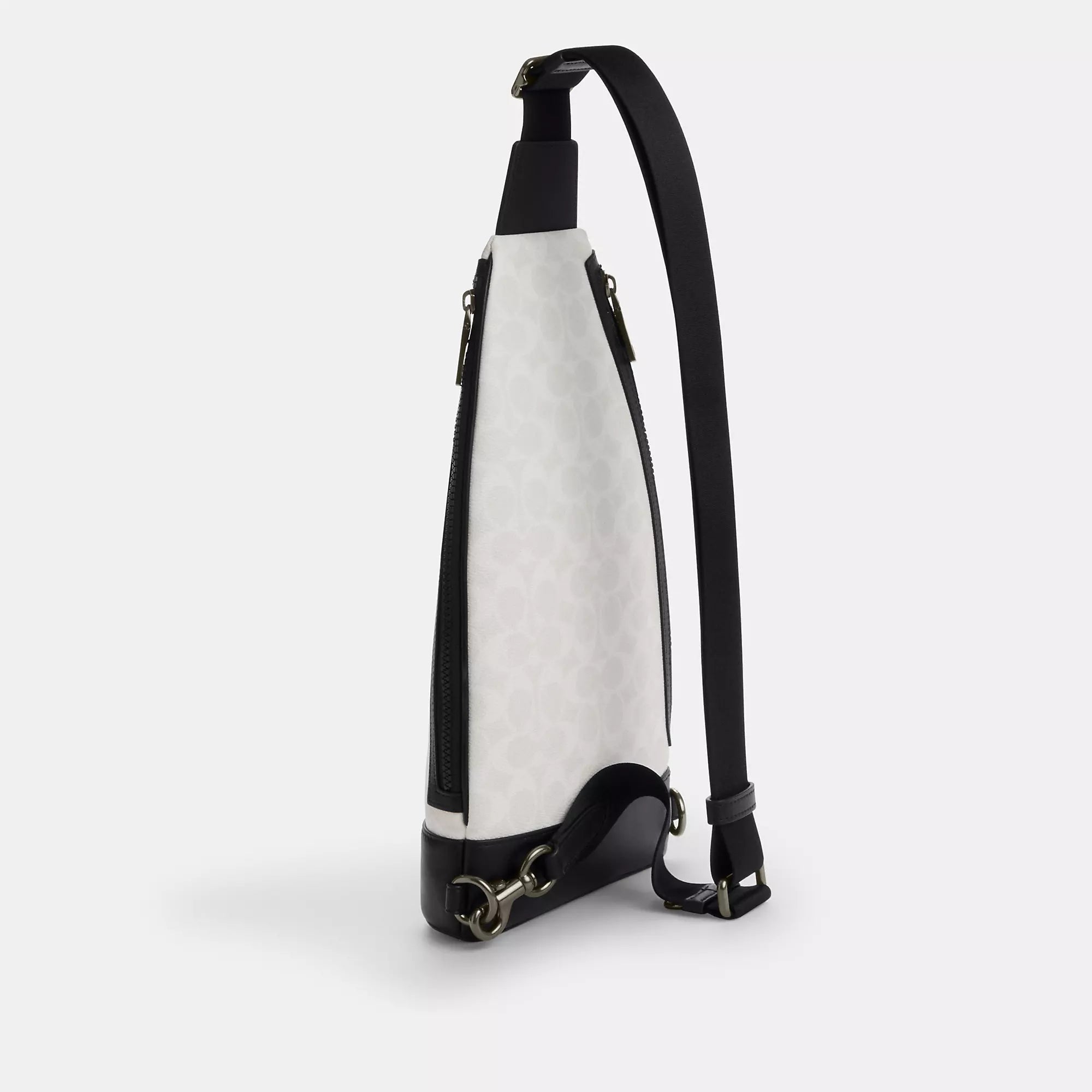 Dominic Sling Pack In Signature Canvas (Gunmetal/Chalk/Black)