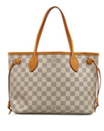Beige LV Damier Azur Neverfull PM Tote Bag