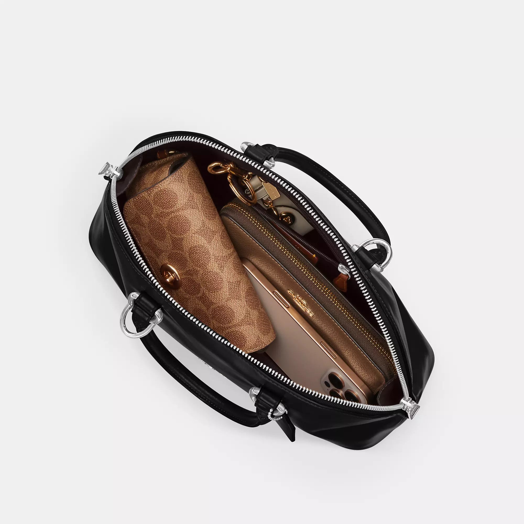 Lara Satchel Bag (Gold/Chalk)