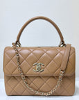 CHNL  Small Trendy CC  Handle Flap Bag 19K Brown