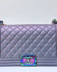 CHNL Boy Bag Old Medium Calfskin Purple