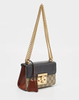 GCCI Gg Supreme Canvas And Leather Small Padlock Shoulder Bag