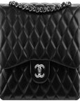 Chanel Classic Jumbo Double Flap Bag Black SiLVer Hardware