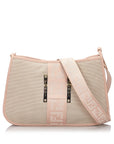 FNDI Brown Beige Canvas Fabric Crossbody Bag Italy