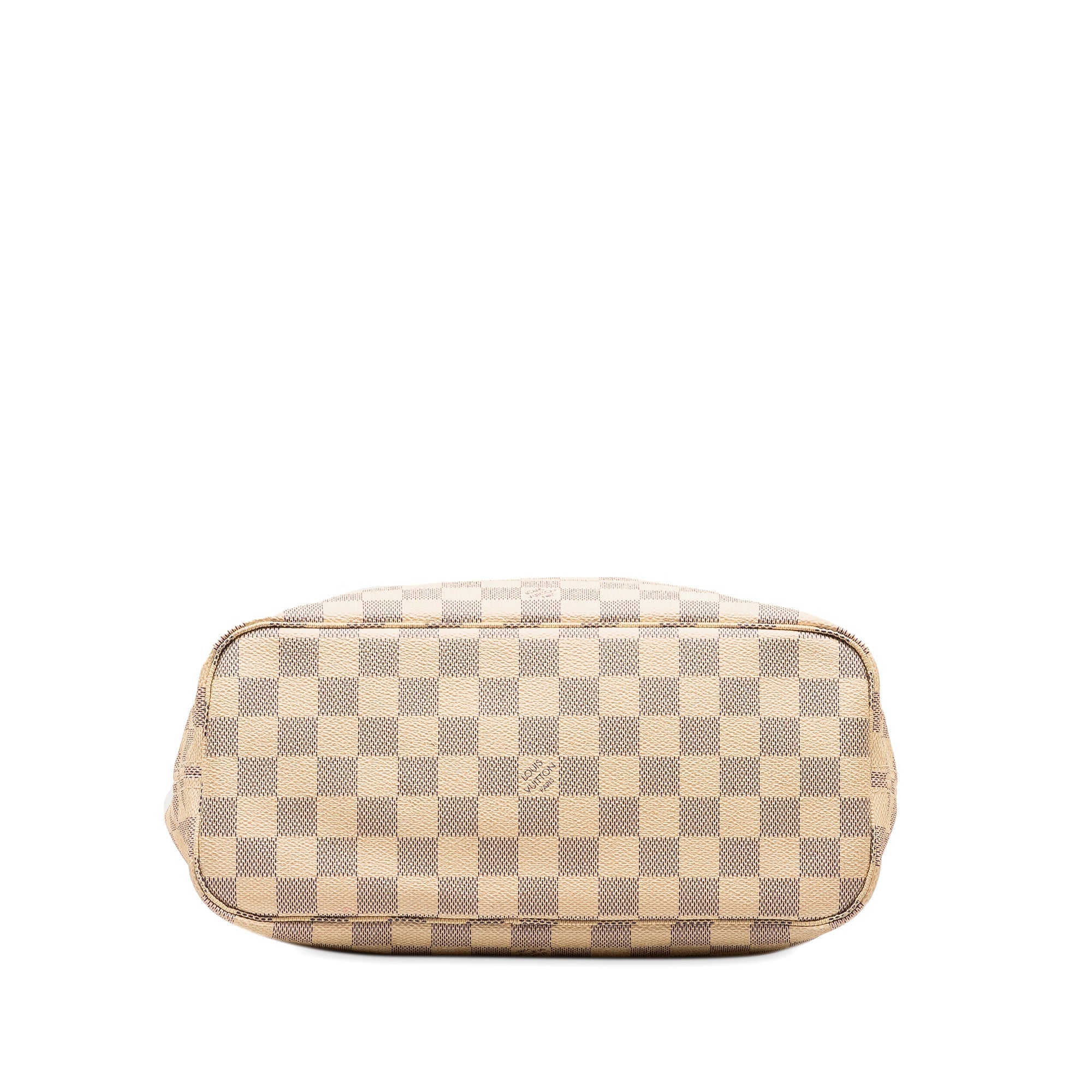 Beige LV Damier Azur Neverfull PM Tote Bag