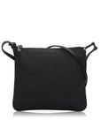 FNDI Black Canvas Fabric Zucchino Crossbody Bag Italy