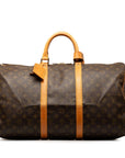 Brown LV Monogram Keepall 50 Travel Bag