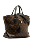 Brown LV Monogram Flower Zipped Tote PM Satchel