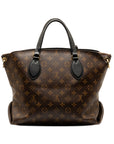 Brown LV Monogram Flower Zipped Tote PM Satchel