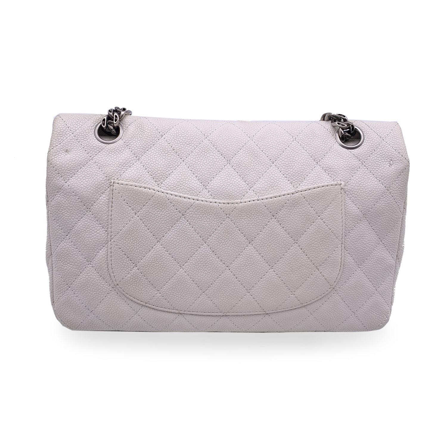 CHNL White Leather Reissue 2.55 Double Flap 225 Shoulder Bag 2000S