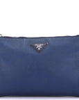 PRD Blue Leather Sling Bag, with Strap, Card & Dust Cover