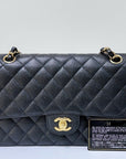 CHNL Medium Classic Flip Caviar Bag Black GHW