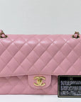CHNL Medium Vintage Sakura Pink Caviar Classic Double Flap Bag 24K GHW