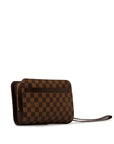 Brown LV Damier Ebene Pochette Saint Louis Clutch Bag