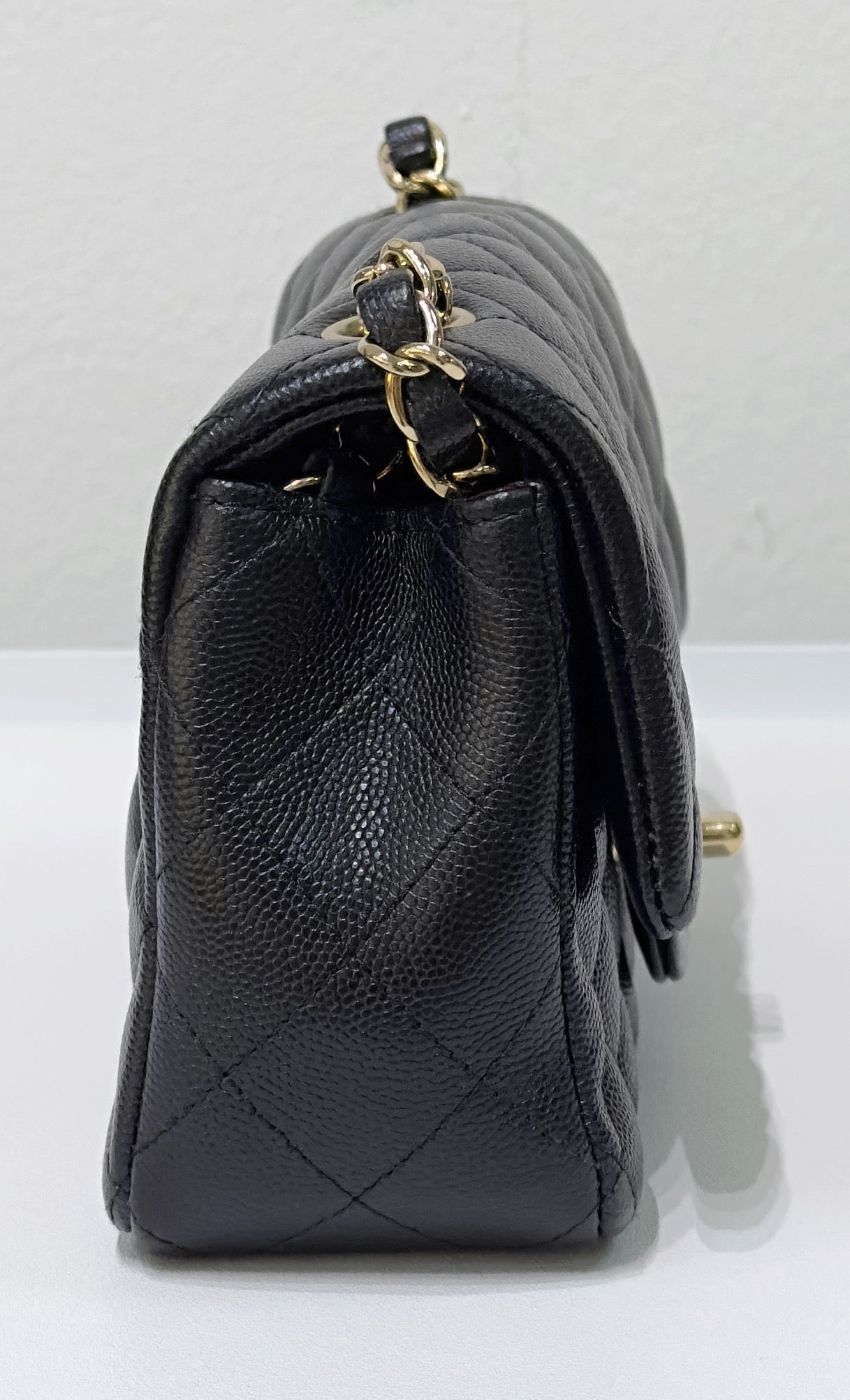 CHNL Mini Rectangular Classic Flap Black Bag 17B GHW