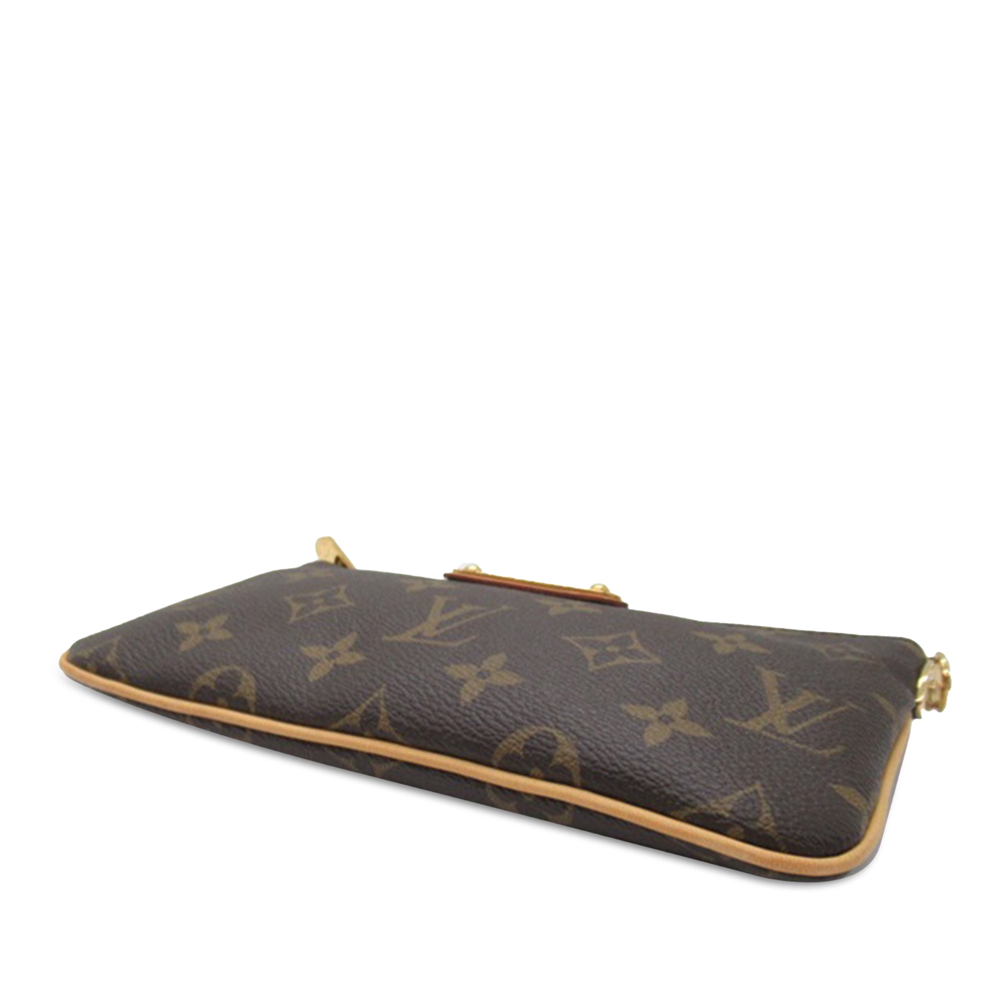 Brown LV Monogram Pochette Milla MM Shoulder Bag