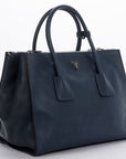 PRD BN Blue Smooth Calf Leather Way Use Bag, with Card, Strap & Dust Cover