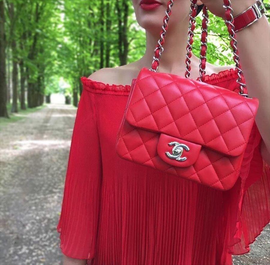Chanel Classic Clutch With Chain – CWC Caviar Red SiLVer-Toned