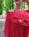 Chanel Classic Clutch With Chain – CWC Caviar Red SiLVer-Toned