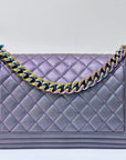 CHNL Boy Bag Old Medium Calfskin Purple