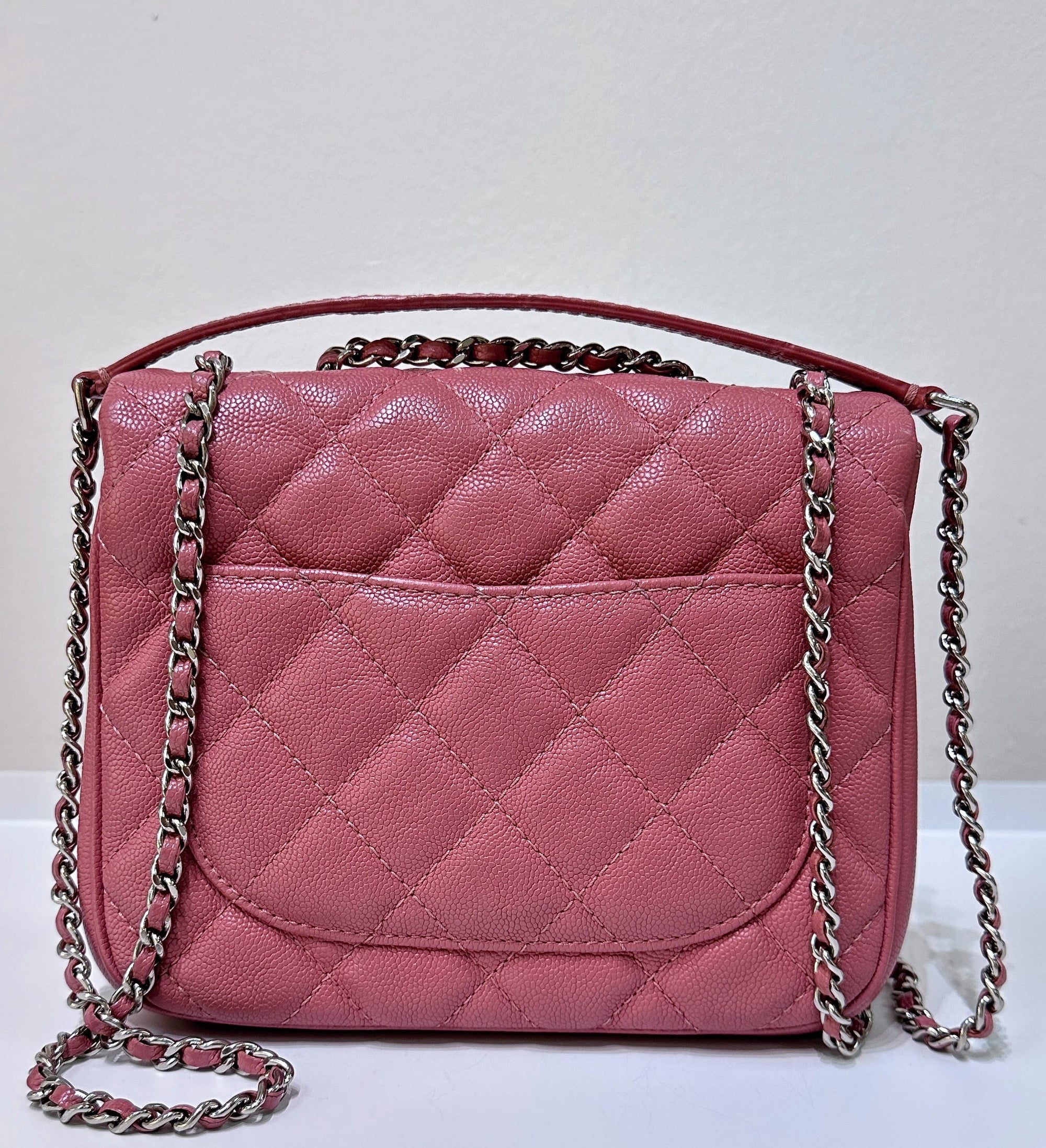 CHNL Caviar Quilted Small Urban Companion Flap Pink