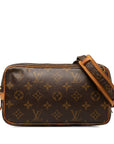 Brown LV Monogram Pochette Marly Bandouliere Crossbody Bag