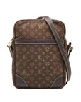 Brown LV Monogram Mini Lin Danube Crossbody Bag