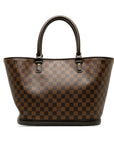 Brown LV Damier Ebene Manosque GM Tote Bag