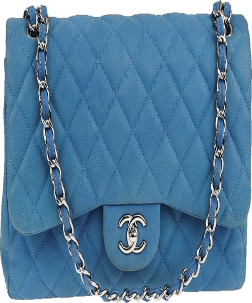 Chanel Classic Clutch With Chain – CWC Lambskin Blue SiLVer-Toned