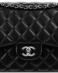 Chanel Classic Jumbo Double Flap Bag Black SiLVer Hardware