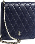 Chanel Wallet On Chain – WOC Quilted Lambskin Dark Blue SiLVer-Toned