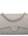 Chanel Mini Flap Bag Light Grey Lambskin SiLVer Hardware